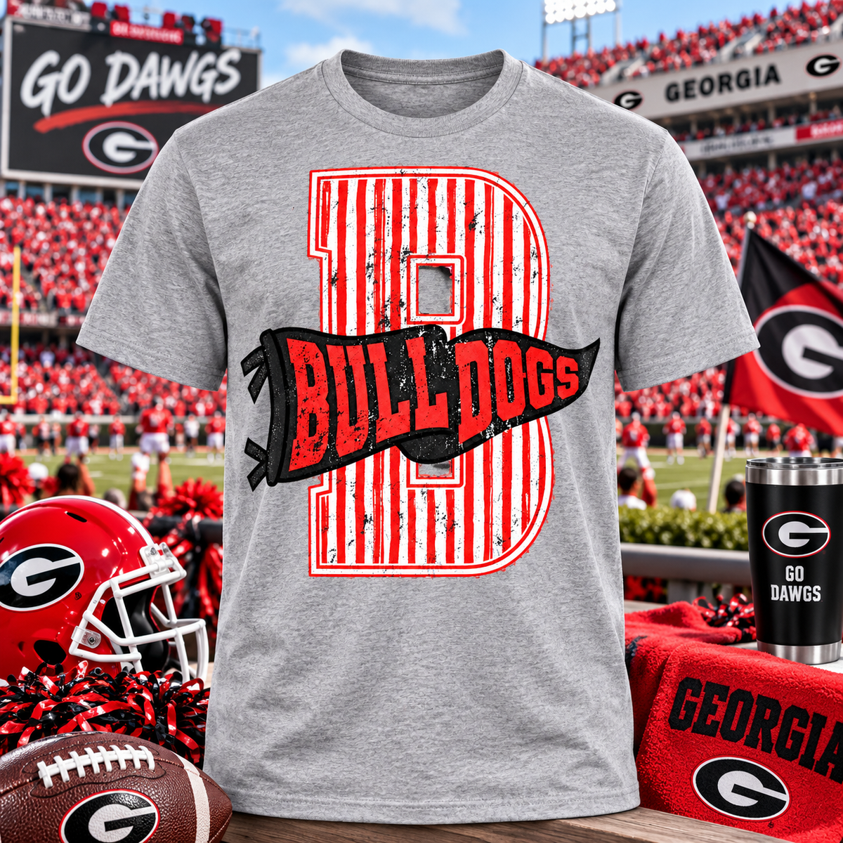 Georgia Bulldogs Distressed Varsity Tee | Game Day Shirt